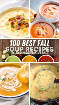 soup recipe collage with the title overlaying top 10 best fall soup recipes