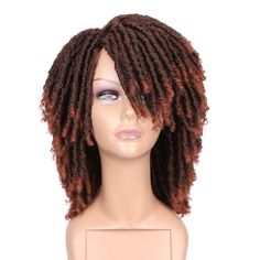 Dreadlock Wig Men Afro Curly Synthetic Wig Synthetic Dreadlock Wig Wig Style:Dreadlock Wigs Twist Curly African Wig Style Wig Cap: Mideum Size 20"-22" 3 Combs And 2 Adjustable Straps 350 Color) Twist Wigs, Men Afro, Brown Afro, Short Twist, Twist Wig, Crochet Brown, Curly Synthetic Wig, Dreadlock Wig, Short Twists