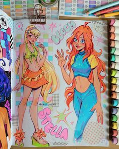 Bloom Winx Club Drawing, Stella Winx Fanart, Winx Club Sketches, Gretlusky Sketchbook, Winx Club Drawings, Bloom And Stella Winx Club