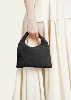 Modern Hobo Satchel For Evening, Fancy Bags, Black And Brass, Open Top, Hobo Bag, Crossbody Strap, Bottega Veneta, Top Designers, Top Handle