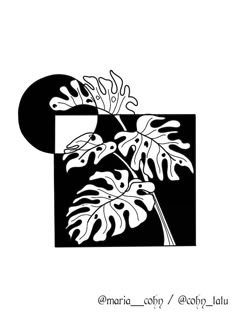 a black and white drawing of a plant