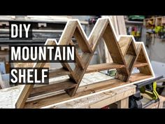 the diy mountain shelf is made out of wood