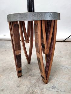 a table made out of wood and metal