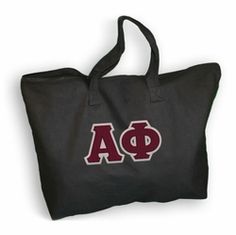 Alpha Phi Lettered Tote Sigma Stickers, Delta Zeta Letters, Stitching Letters, Gamma Sigma Sigma, Alpha Epsilon Phi, Sigma Sigma Sigma, Sigma Delta Tau, Alpha Sigma Tau, Shoulder Bag Designer