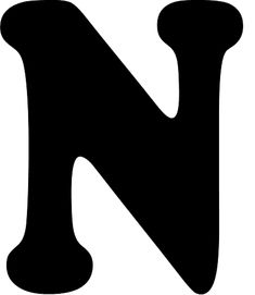 the letter n is made up of two black letters, one with an upper and lower letter