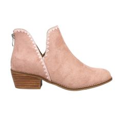 The Spice It Up Booties feature a faux suede upper with a back zipper, complete with a single-stich welted sole. Size: 9.  Color: Pink.  Gender: female.  Age Group: adult. Blush Shoes, Chunky Ankle Boots, Garden Boots, Short Rain Boots, Spice It Up, Womens Combat Boots, Super High Heels, Rubber Shoes, Womens Mid Calf Boots