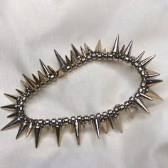 Spike Bracelet. Made Of Lightweight Plastic. Has An Elastic Band. Never Worn. Kjj1045 Silver Spiked Bracelets For Parties, Gold Metal Punk Bracelets, Gold Metal Punk Bracelet, Punk Style Gold Metal Bracelet, Gold Punk Style Metal Bracelet, Adjustable Metal Bracelets With Spikes, Adjustable Silver Bracelet With Spikes, Spiked Accessories, Spike Jewelry