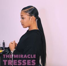 Ponytail Hairstyles With Edges, Ponytails Ideas, Hairstyles With Edges, Ponytail Hairdo, Melanin Hairstyles, Pinterest Girly, Low Ponytail Hairstyles, Slick Ponytail, Slicked Back Ponytail