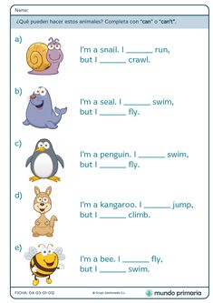 an english worksheet with pictures of animals