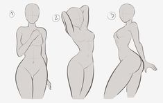 an image of a woman's body in three different positions, including the back and side view