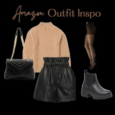 Paperbag Leather Shorts Outfit, Leather Short Outfits Winter, Leather Shorts With Sweater, Leather Shorts And Sweater Outfit, Leather Shorts In Winter, Leather Shorts And Sneakers Outfit, Fall Leather Shorts Outfit