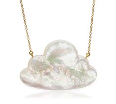 Mother of Pearl Daydream Cloud Necklace in 14k Gold with Diamonds Cloud Jewelry Necklaces, Fine Jewelry Necklaces With High Luster As Gift, Fine Jewelry Necklace With High Luster For Gifts, White Gold Necklaces With High Luster For Gifts, Luxury 14k Gold Necklace With High Luster, Gold High Luster Sterling Silver Necklace, Luxury High Luster 14k Gold Necklace, Cloud Necklace, Cloud Shapes