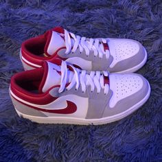 Air Jordan 1 Low White, Red, And Smoke Grey Worn A Couple Of Time. Still In Great Condition With Box Included Smoke Free, Dog Free Environment Air Jordan 1 Low White, Jordan Red, Air Jordan 1 Low, Jordans For Men, Jordan Shoes, Jordan 1, Air Jordans, Athletic Shoes, Men's Shoes