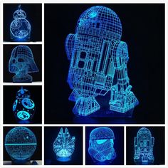 star wars 3d light up figurine set