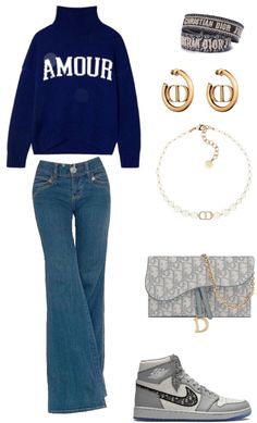 A simple outfit with a turtle neck dior jordans dior hand bag dior neckals dior earrings and a christan dior bracelt Dior Sneakers Outfit Women, Dior Fits, Dior Sneakers Outfit, Jordan Dior, Expensive Outfits, Nike Sneakers Outfit, New York Outfit, Trainers Outfit