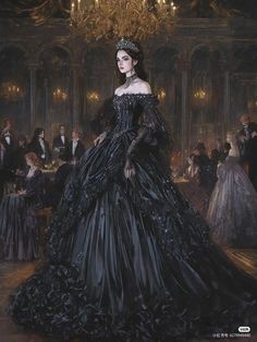 Royal Dress Aesthetic, Princess Dress Aesthetic, Villain Dresses, Princess Dress Fairytale, Goth Outfit Ideas, Fantasy Princess, Black Princess, Fantasy Dresses, Royal Dresses