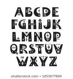 the alphabet is made up of different shapes and sizes, including letters that are black on white