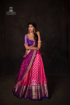 Lehenga Beautiful, Teja Sarees, Silk Half Saree, Indian Outfits Lehenga, Lehnga Dress