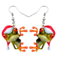 PRICES MAY VARY. Adorable guitar frog earrings.Original design by WEVENI. Weight:2.5g.Size : 35mm x 31mm Charm size approximately 1.38"tall &1.22" width Made of acrylic materials.safety,lightweight,Nickel free,hypoallergenic.Double-sided pattern. Suitable for yourself,women,,sister,friend on Valentine's Day, Mother's Day,birthday,party.They can bring you good mood every day. Dainty earrings came in a cute velvet drawstring pouch for storing.The WEVENI jewelry gives you a 60 day money back guaran Cute Guitar, Crazy Earrings, Frog Earrings, Funny Jewelry, Amethyst Crystal Necklace, Funny Earrings, Girls Sister, Weird Gifts, Princess Cartoon