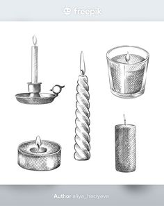 hand drawn candles and candle holders