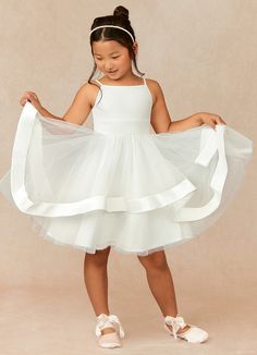 AZAZIE ANYA FLOWER GIRL DRESS - Flower Girl Dresses Kids Flower Girl Dresses, White Flower Girl Dresses, Flower Girl Dresses Tulle, Dress Flower, Stretch Crepe, Flower Girl Dress, Horse Hair, Girl Dresses, Tulle Dress