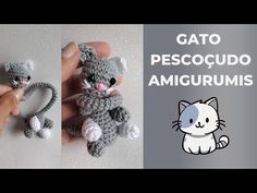 crocheted cat and kitten amigurmuss made with yarn - how to make an amigurma