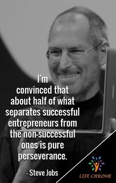 steve jobs quote about being successful in the company's marketing process, with an image of a smiling man holding a laptop