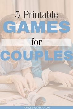 a couple sitting on the floor with text overlay reading 5 printable games for couples