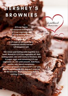 there is a recipe for brownies on the table