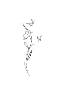 a black and white drawing of flowers on a white background