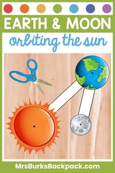 an earth and moon crafting activity for kids to do on the sun with scissors