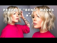 Very Short Bob Styles, Bent Waves Short Hair, Short Wavy Bob Hairstyles Beach Waves Hair Tutorials, Loose Waves For Short Hair, Relaxed Bends Hair, Bendy Waves Hair, Short Hair Ways To Style, Soft Bend Waves, How To Curl French Bob