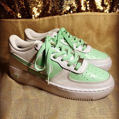 Air Force 1 Custom Design Unique Colors Gently Used Mint Sneakers, Shoes Air Force, Nike Shoes Air, Nike Shoes Air Force, Air Force 1 Custom, Shoes Air, Nike Green, Kids Nike, Air Force 1