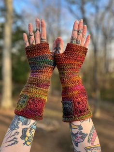 Daydreamer Crochet Gloves Pattern Gloves Crochet Pattern, Crochet Arm Warmers, Crochet Hand Warmers, Crochet Terminology, Gloves Crochet, Crochet Gloves Pattern, Gloves Pattern, Flower Motifs, Crochet Fingerless Gloves