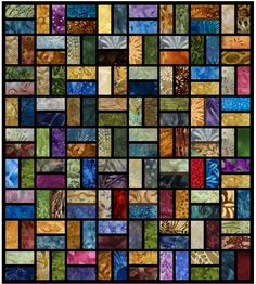 a large multicolored mosaic pattern with many different colors