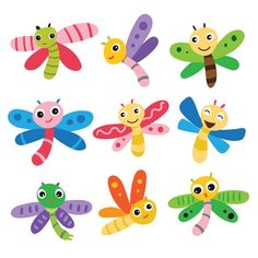 colorful dragon cliparts with faces and wings for kids to use in crafts or scrapbook pages