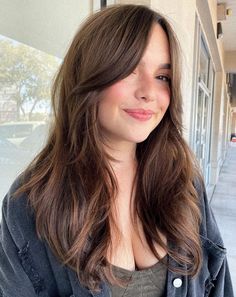 Face Framing Haircut Side Part, Medium Length Hair With Layers Face Framing, Women’s Long Hairstyles, Medium Length Hair Face Framing, Medium Length Haircut With Long Layers, Long Cuts For Fine Hair, Long Hair With Face Framing Pieces, Oval Face Bangs, College Hair