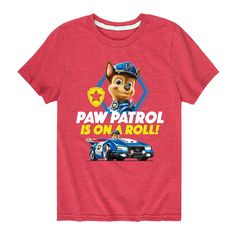 He'll love the look of this boys' Paw Patrol Is On A Roll Marshall Graphic Tee. He'll love the look of this boys' Paw Patrol Is On A Roll Marshall Graphic Tee. Crewneck Short sleevesFABRIC & CARE Cotton, polyester Machine wash Imported Size: Small. Color: Red. Gender: male. Age Group: kids. Material: Cotton Blend. Paw Patrol Logo, Paw Patrol Chase, Paw Patrol Characters, Marshall Paw Patrol, Chase Paw Patrol, Paw Patrol Nickelodeon, Kids Clothes Boys, Toddler Boy Outfits, Long Sleeve Jersey