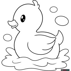 Free Rubber Duck Coloring Page for Kids Easy Drawings For Colouring, Rubber Duck Coloring Page, Line Art For Coloring, Duck Colouring Pages, Toddler Colouring In Free Printable, Duck For Coloring, Colouring Activities For Kids Preschool, Coloring Books For Kids Free Printable, Drawing Sheets Free Printable