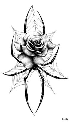 a black and white rose tattoo design