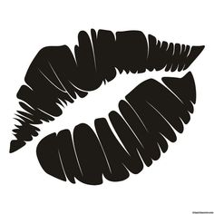 a black and white drawing of a lips