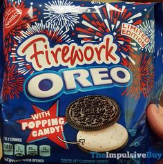 a bag of fireworks oreo with popping candy