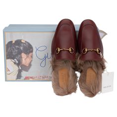 Gucci brand new maroon size 6 furry slippers. Men s size. The Princetown slipper is fully lined and trimmed with wool then finished with the House's signature Horsebit detail. Comes with box and double dust covers. Gucci Brand, Slides Slippers, Mario Testino, Grace Kelly, West Hollywood, Gucci Men, Dust Cover, Bergdorf Goodman, New Man