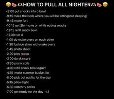 the instructions for how to pull all nighter