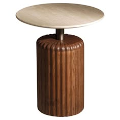 a wooden table with a white top and metal base on an isolated white background for use as a side table