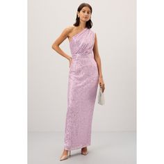 Purple. 100% Sequined Polyester. Gown. Shoulder to hemline length: 58" Imported.¬† One Shoulder Gown, Rent The Runway, Mac Duggal, Closet Designs, Sequin Fabric, One Shoulder, Mac, Luxury Fashion, Purple