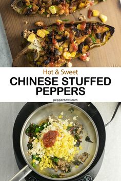 hot and sweet chinese stuffed peppers are the perfect side dish for any meal or appetizer