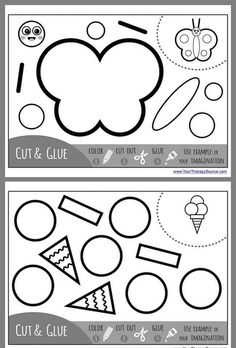 cut and glue shapes for children's crafts with the instructions to make them look like they