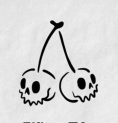 two skulls with one skull hanging from it's head