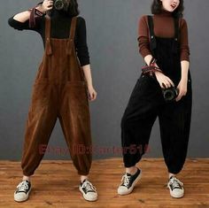 MATERIAL: Corduroy. Item includes: 1pcs pant. Pant Opening(cm) 31 32 33 34. we wish you get it safely quickly and approvingly. Quality is the first with best service. You will get response within 24 hours. Streetwear Overalls, Overalls Corduroy, Plus Size Overalls, Womens Overalls, Loose Overalls, Overalls Vintage, Vintage Jumpsuit, Corduroy Overalls, Suspender Pants